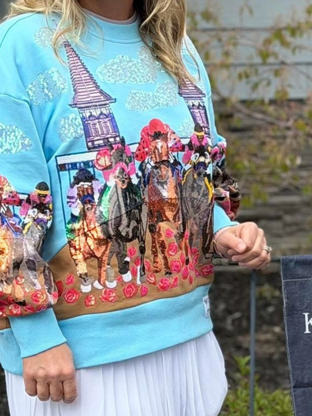 Brianna Cannon EUC KENTUCKY DERBY SWEATSHIRT, M SIZE MEDIUM - Picture 4 of 5